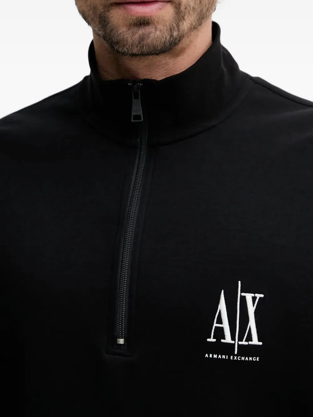 Armani Exchange Sweater met logoprint Zwart