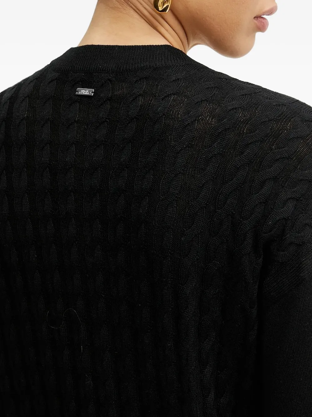 Armani Exchange Kabelgebreid vest Zwart