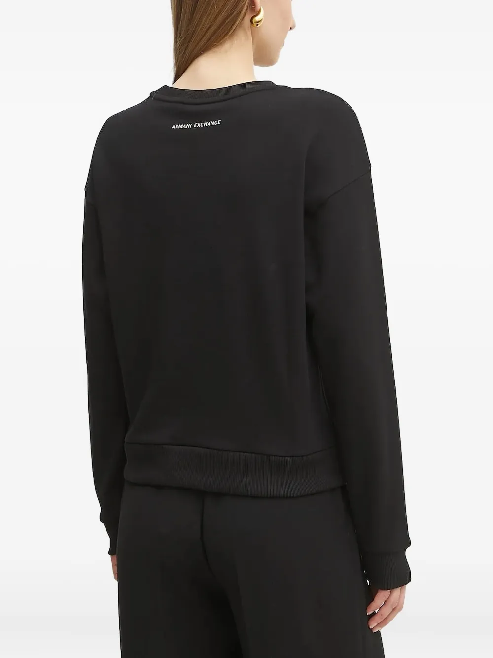 Armani Exchange Sweater met geborduurd logo Zwart