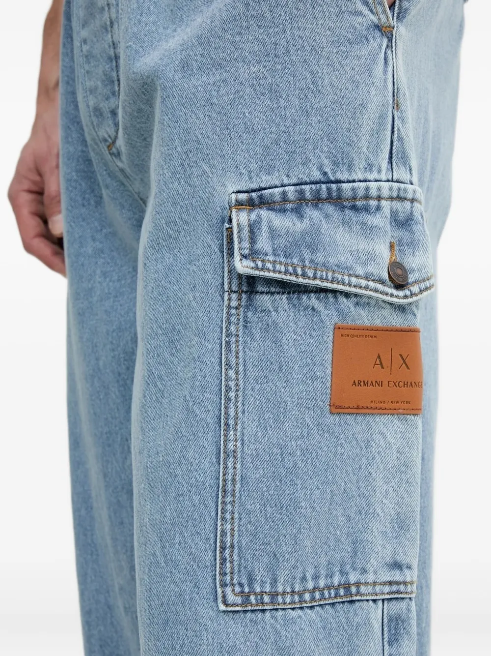 Armani Exchange cargo pocket jeans Blauw