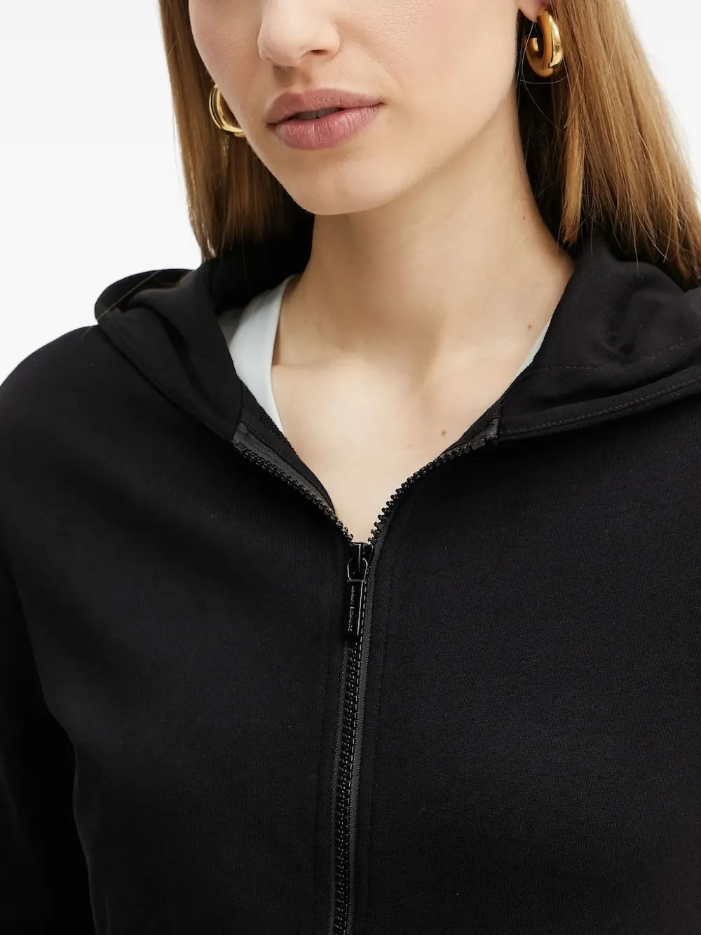 Armani Exchange Hoodie met rits Zwart