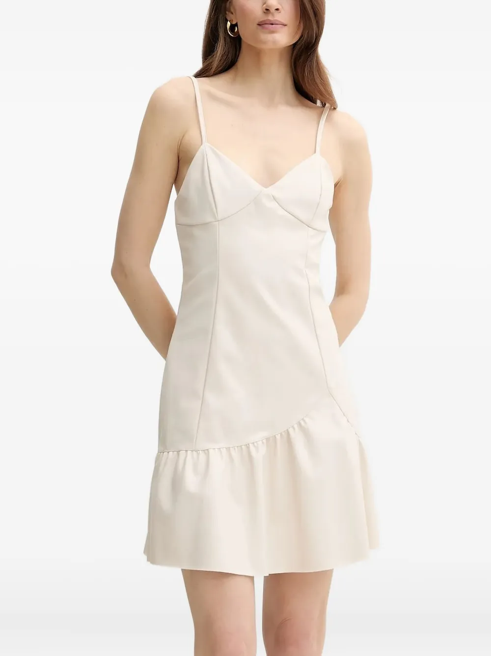 Armani Exchange ラッフルヘム ミニドレス - ニュートラル Armani Exchange ラッフルヘム ミニドレス - ニュートラル