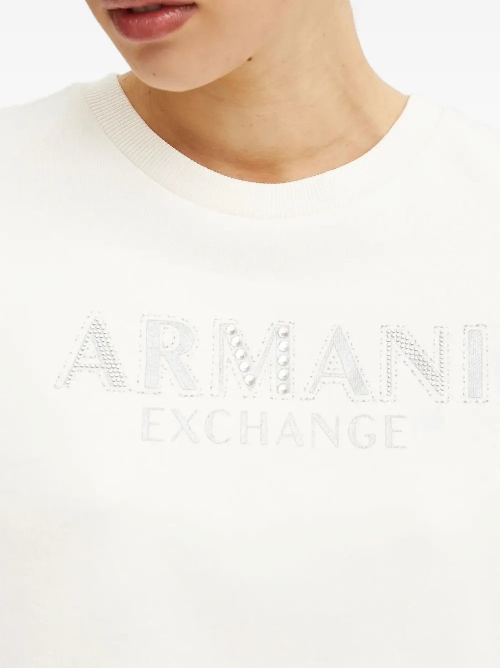 Armani Exchange logo-embellished sweatshirt Wit