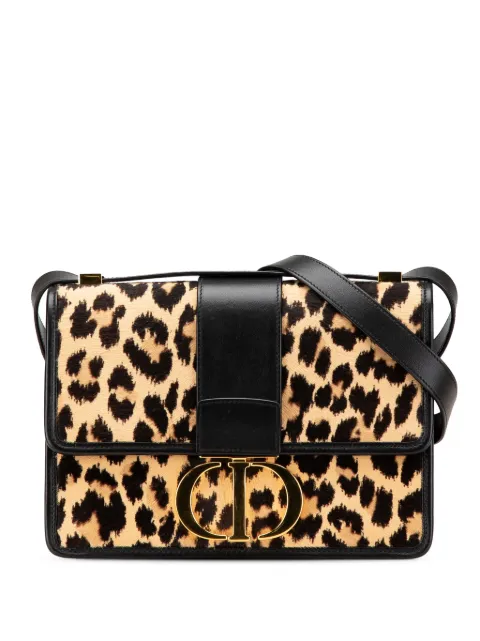 Christian Dior Pre-Owned 2021 Pony Hair Leopard Print 30 Montaigne Flap crossbody bag