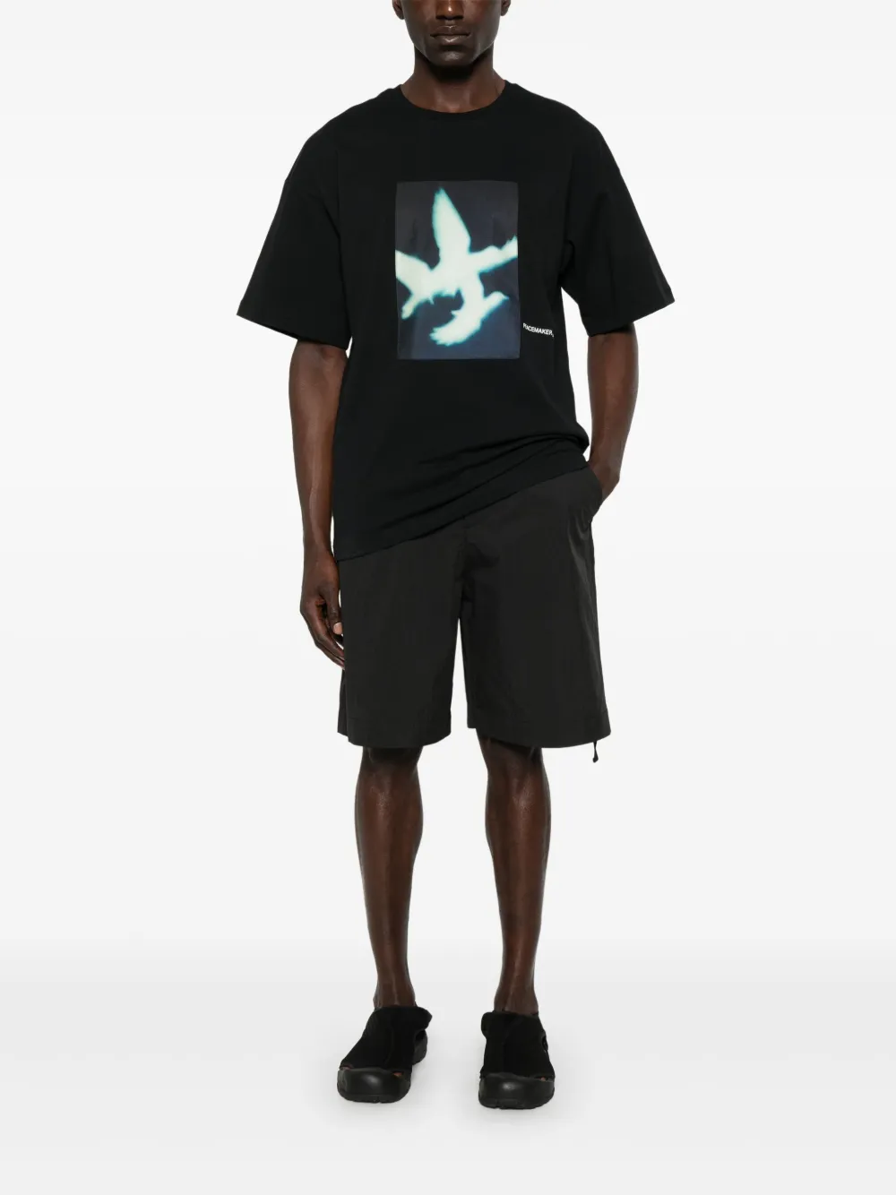 Peacemaker Oamc Dark Flower T-shirt - Zwart