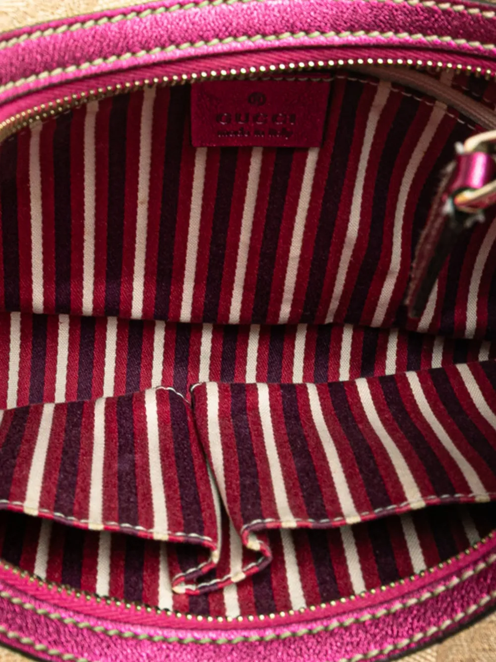 Pre-owned Gucci 2000-2015 Gg Canvas New Britt Shoulder Bag In Pink