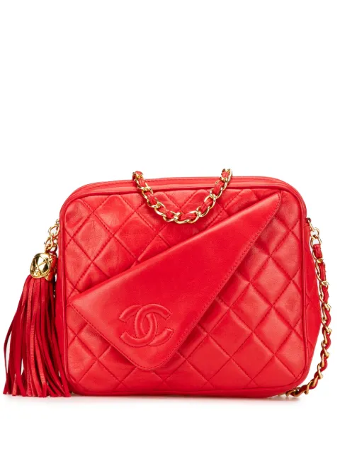 CHANEL Pre-Owned 1989-1991 CC Quilted Lambskin Tassel Camera Bag crossbody bag