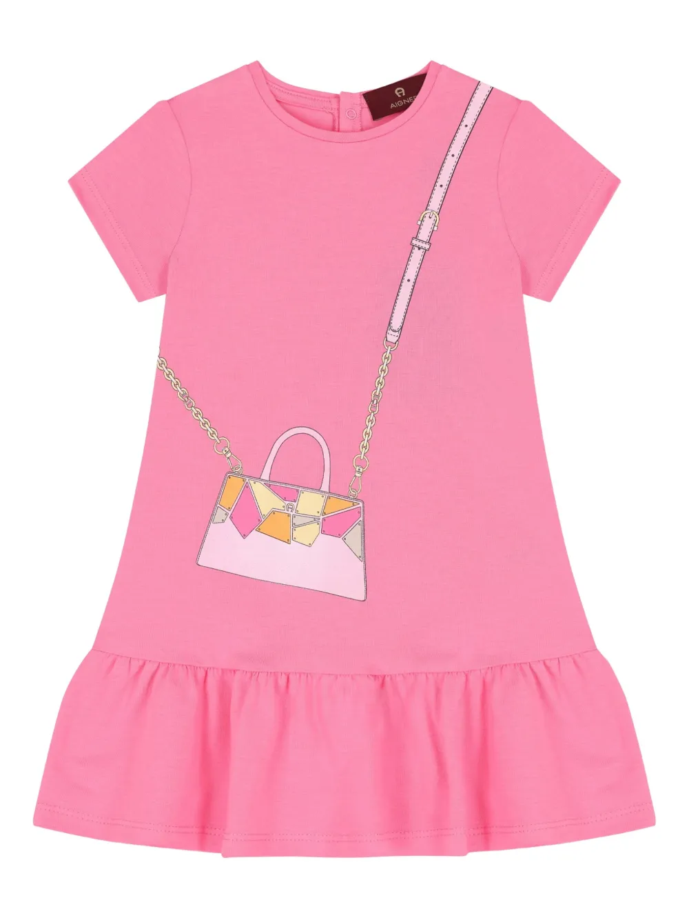 Aigner Kids T-shirtjurk met ruches Roze