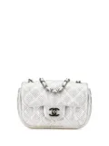 CHANEL Pre-Owned 2014 Mini Perforated Lambskin Punch Flap crossbody bag - Silver