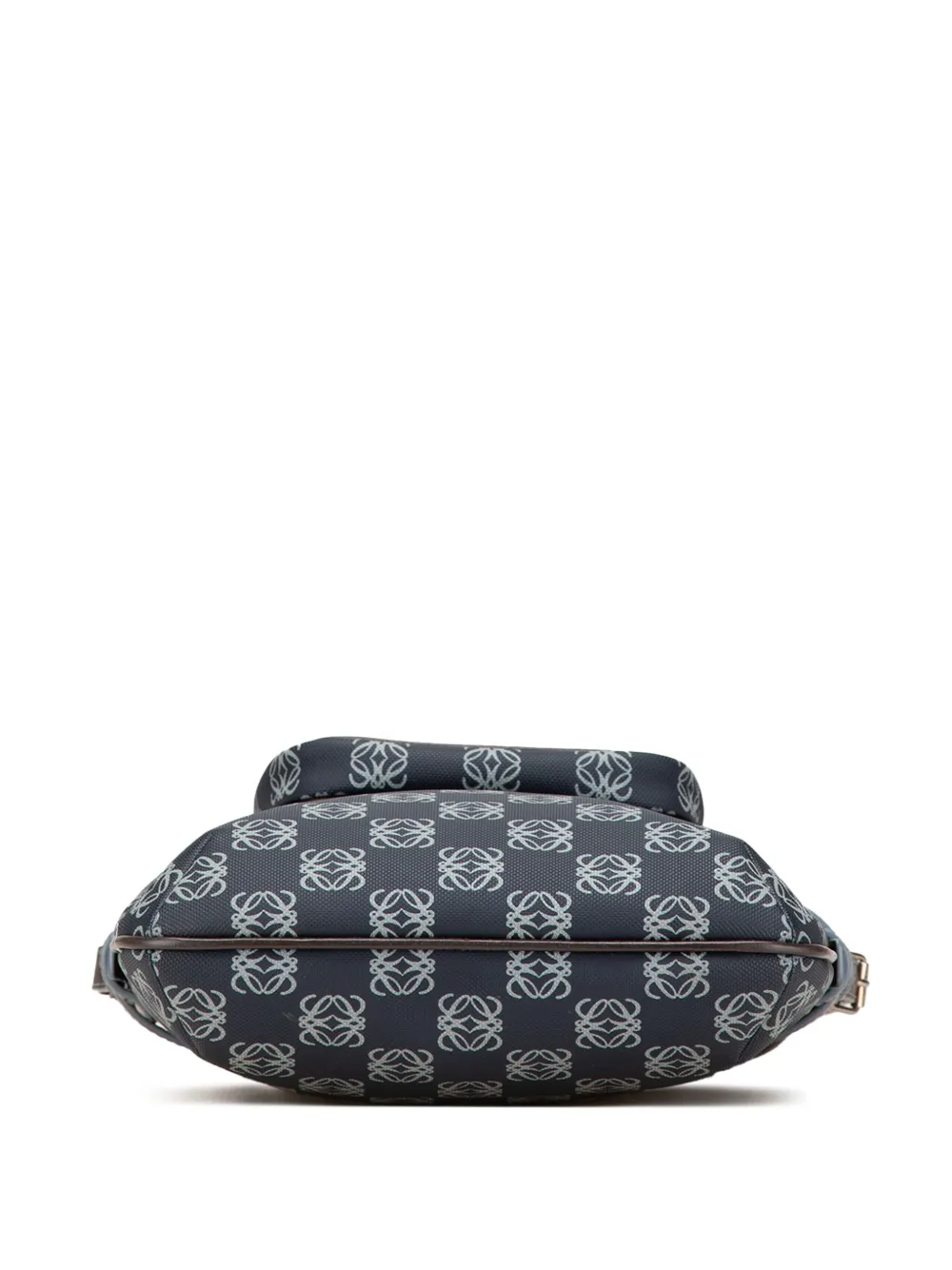 Pre-owned Loewe 2006 Anagram Coated Canvas Crossbody Bag In Blue