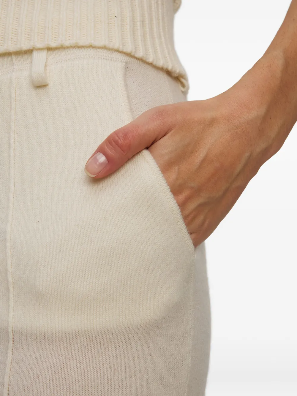 Kujten Flared Cashmere Trousers In Neutral