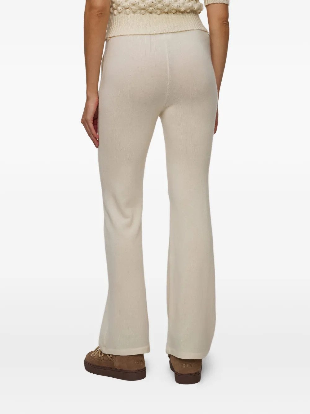 Kujten Flared Cashmere Trousers In Neutral