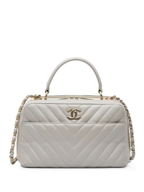 CHANEL Pre-Owned 2018 Medium Chevron Lambskin Trendy CC Bowling Bag satchel