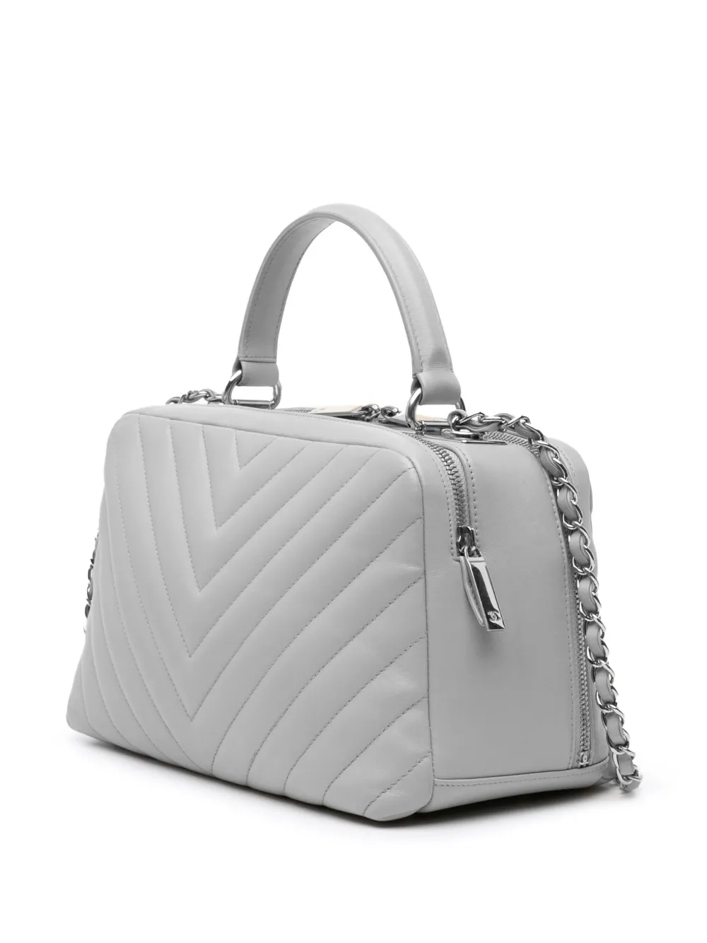 CHANEL Pre-Owned 2018 Medium Chevron Lambskin Trendy CC Bowling Bag satchel | Pre-Owned | Image 2
