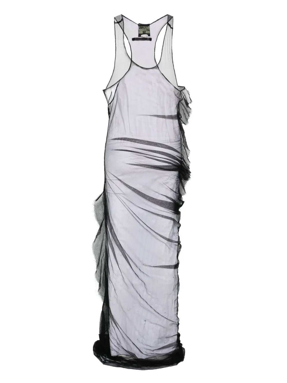 Jean Paul Gaultier Pre-Owned 2000s semi-doorzichtige maxi-dress - Zwart