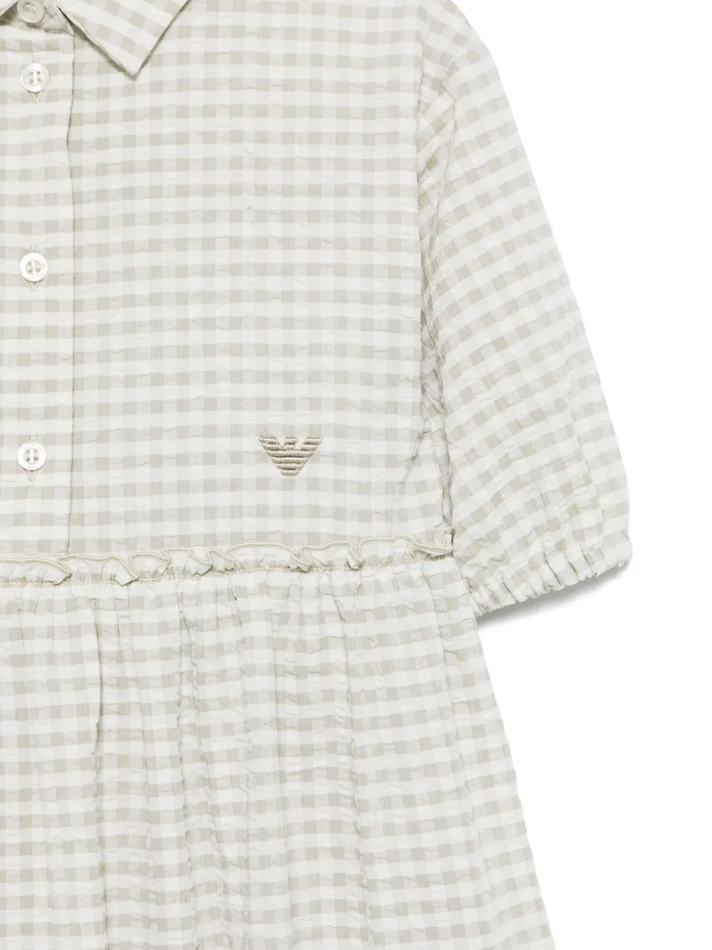 Emporio Armani Kids Geruite jurk Groen