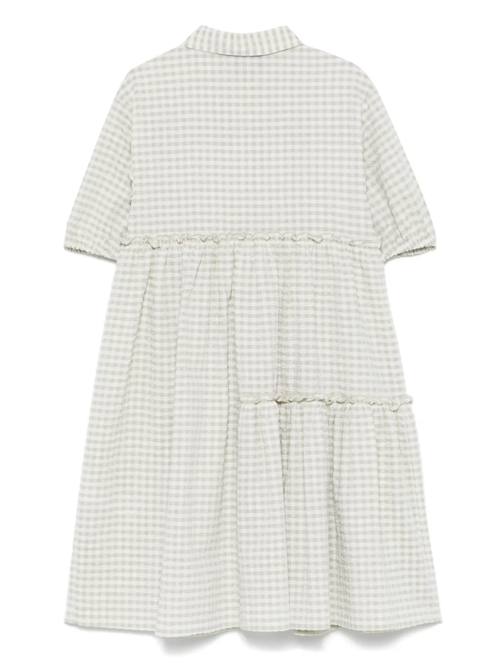 Emporio Armani Kids Geruite jurk Groen