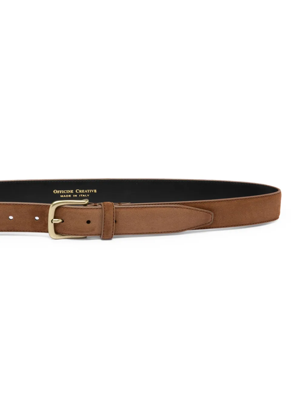 Officine Creative Leren riem met goudkleurige gesp Bruin