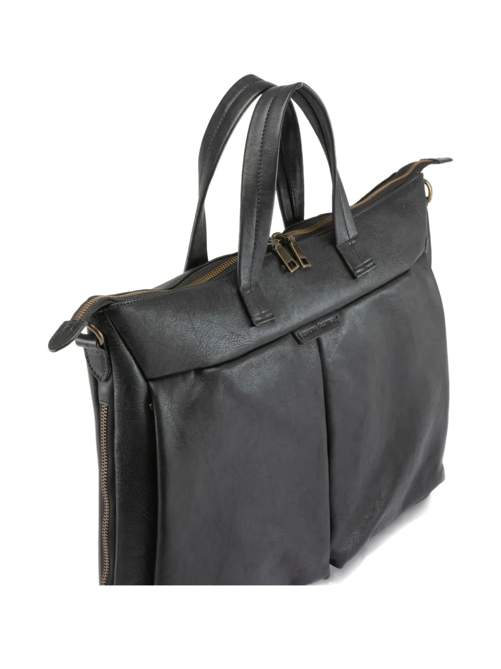 Officine Creative Zip Leather Backpack In Black