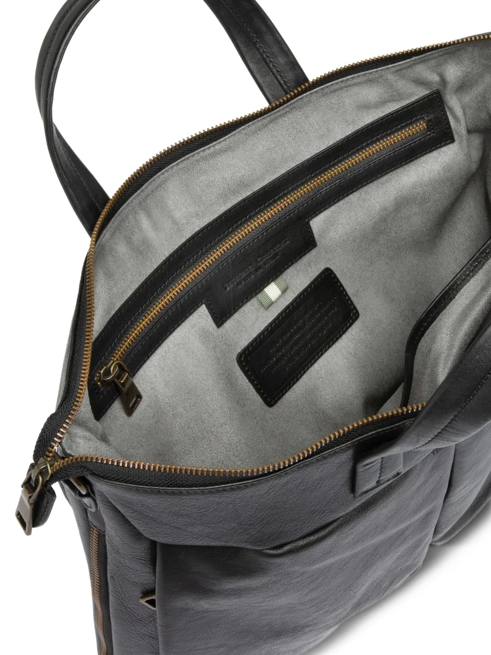 Officine Creative Leren rugzak met rits Zwart