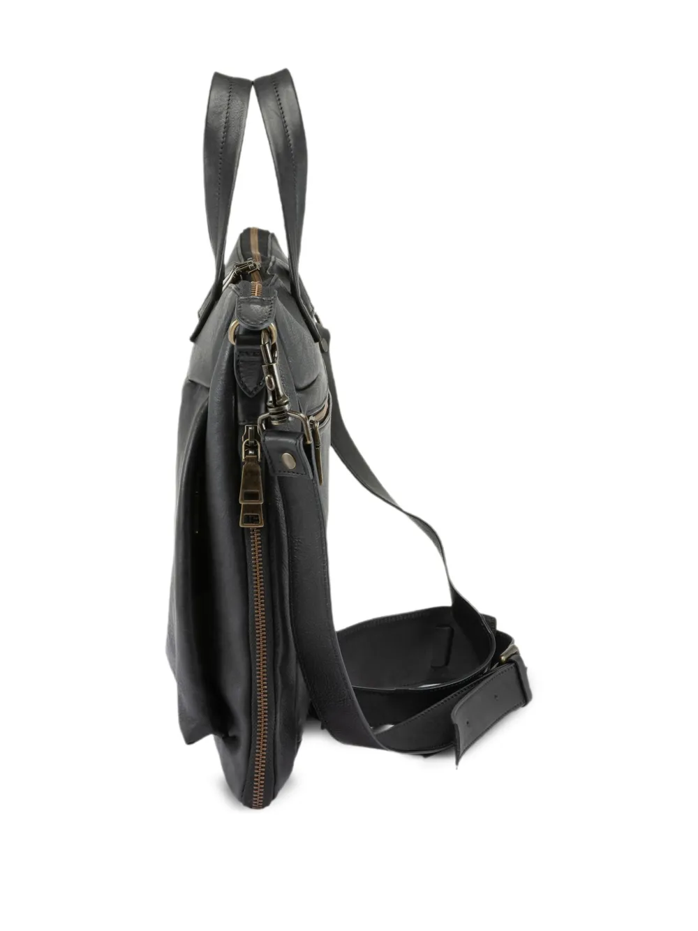 Officine Creative Leren rugzak met rits Zwart