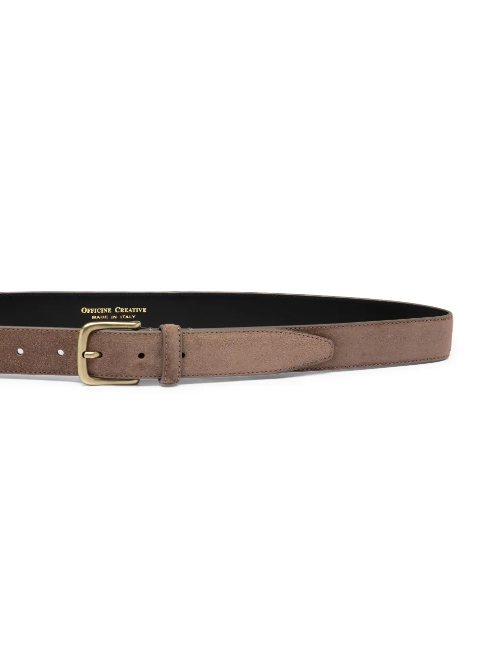 Officine Creative Suède gestreepte riem Beige