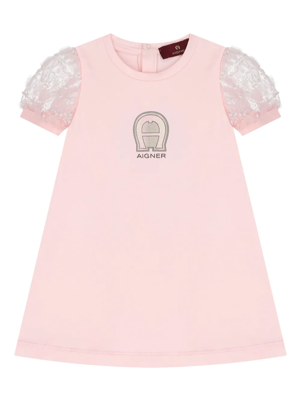 Aigner Kids Jurk met geborduurd logo Roze