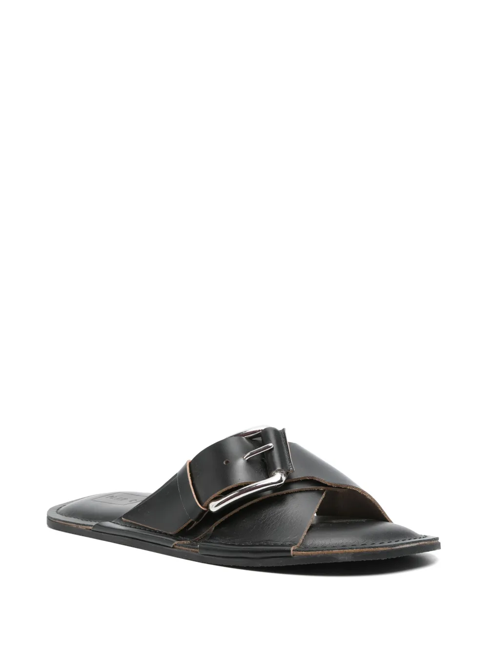 Plan C leather sandals - Zwart
