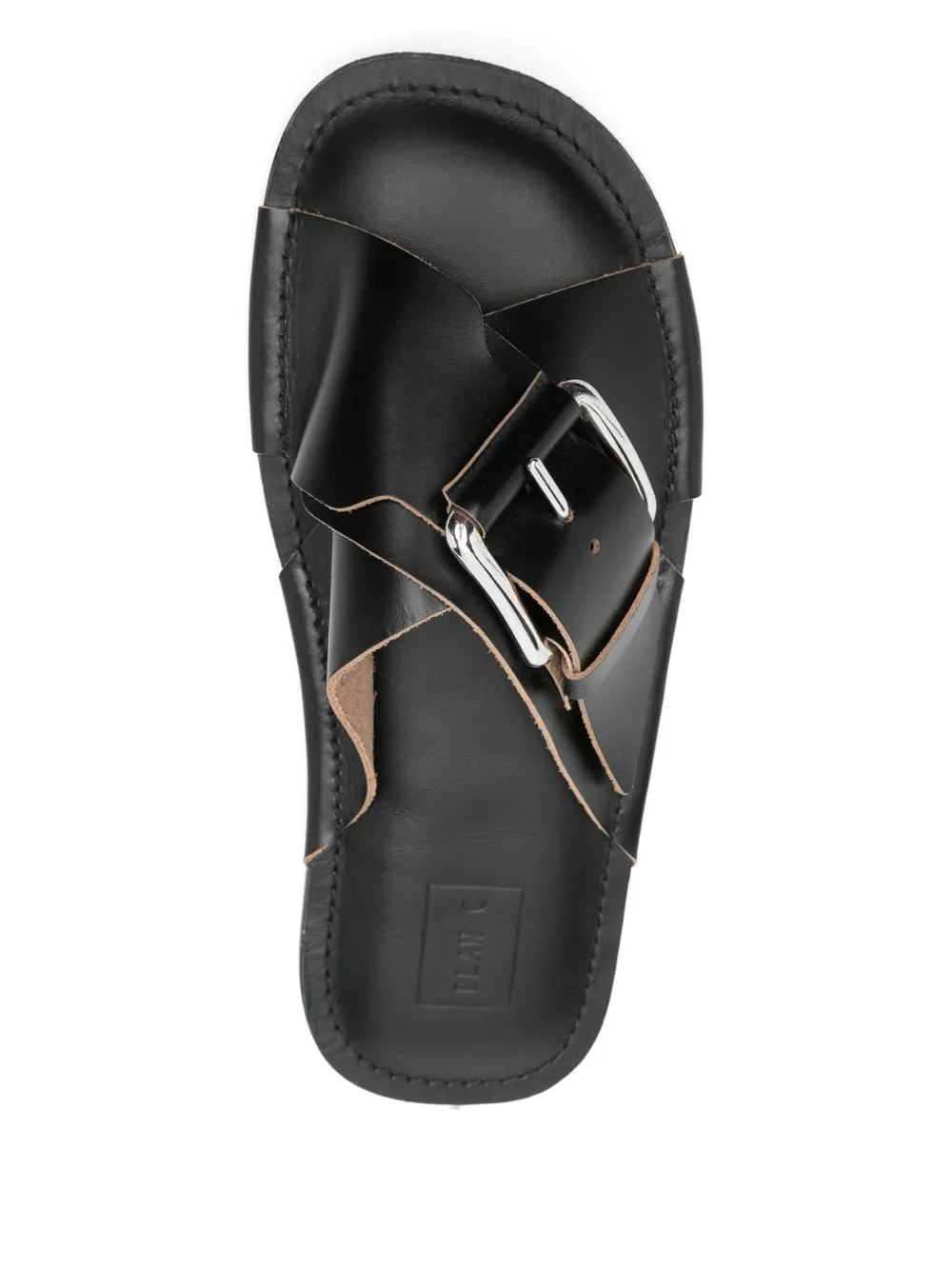Plan C leather sandals Black