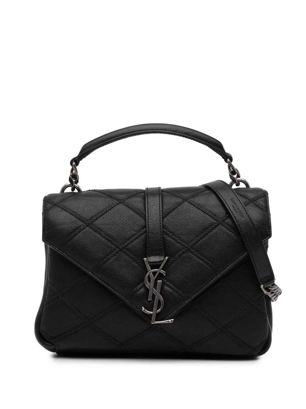 Saint Laurent Pre-Owned Borsa a tracolla College media in pelle di vitello trapuntata con monogramma 2016 | nero | Image 1
