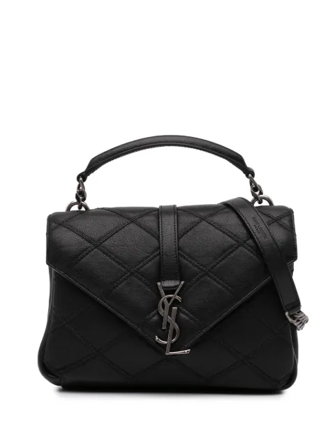 Saint Laurent Pre-Owned bolsa satchel Monogram College mediana con piel de becerro con capitonado de rombos 2016