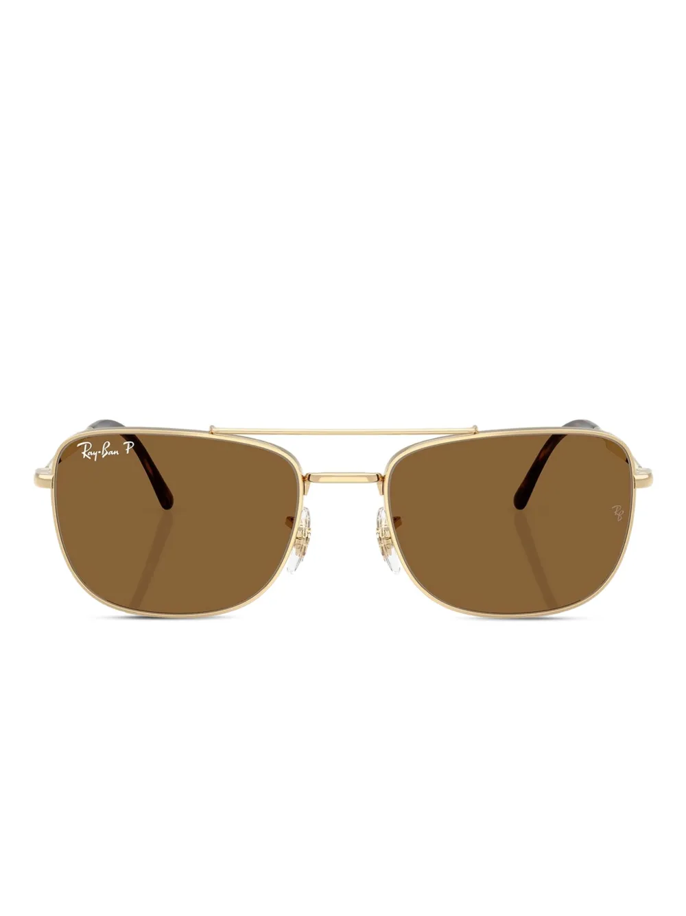 Ray-Ban Zonnebril met piloten montuur en dubbele neusbrug Goud
