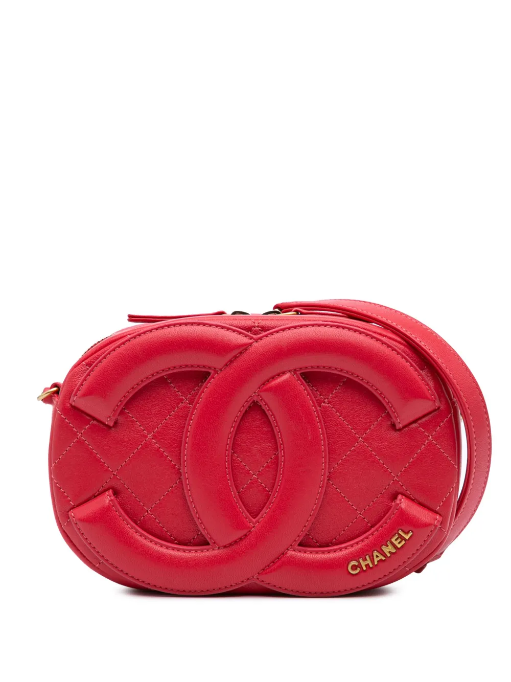 Pre-owned Chanel 2019 Cc Quilted Lambskin Coco Midnight Camera Bag Crossbody Bag
