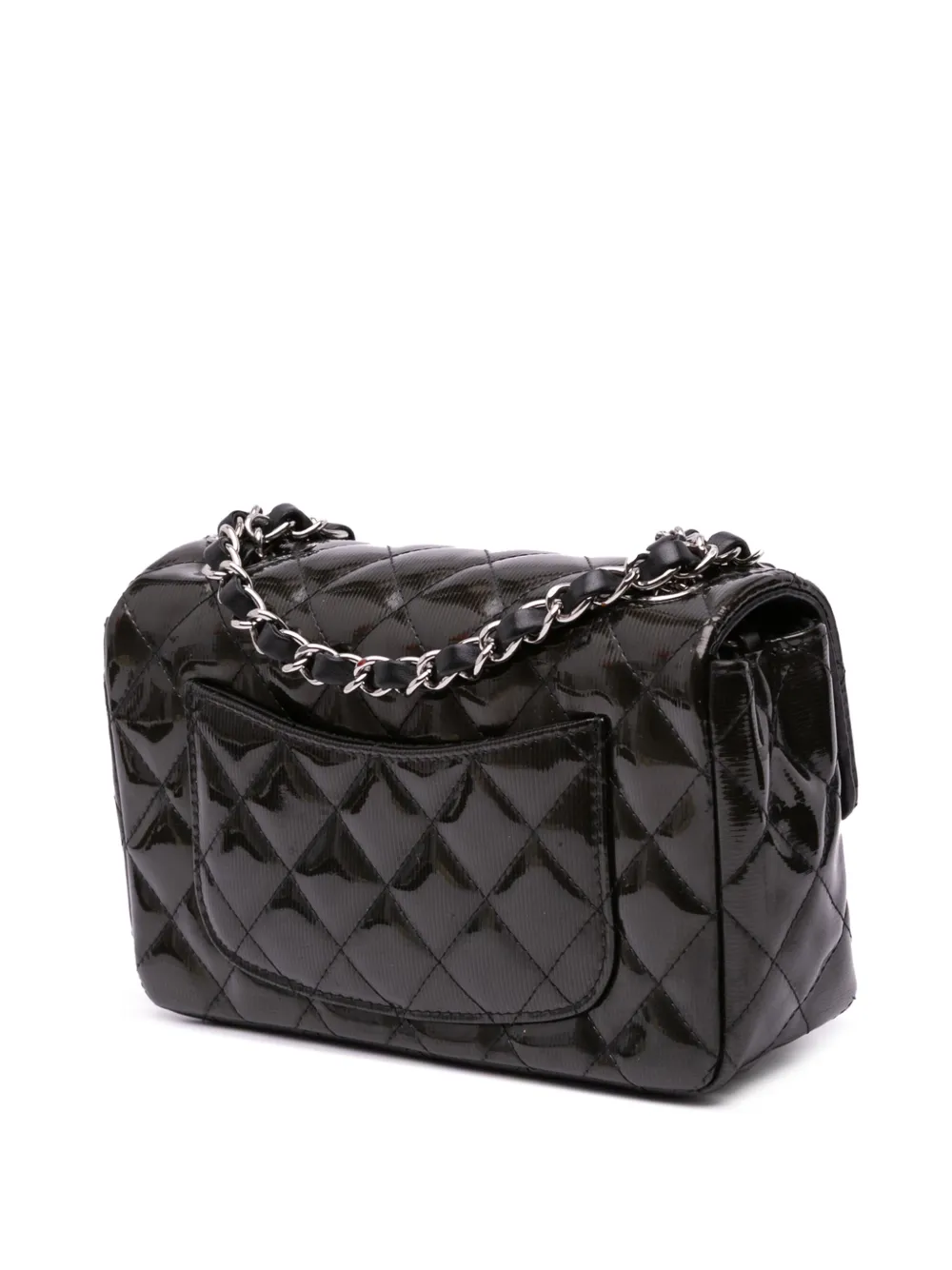CHANEL Pre-Owned bolsa crossbody Single Flap mini con forma rectangular de charol 2012-2013 | Estilos de archivo | Image 2