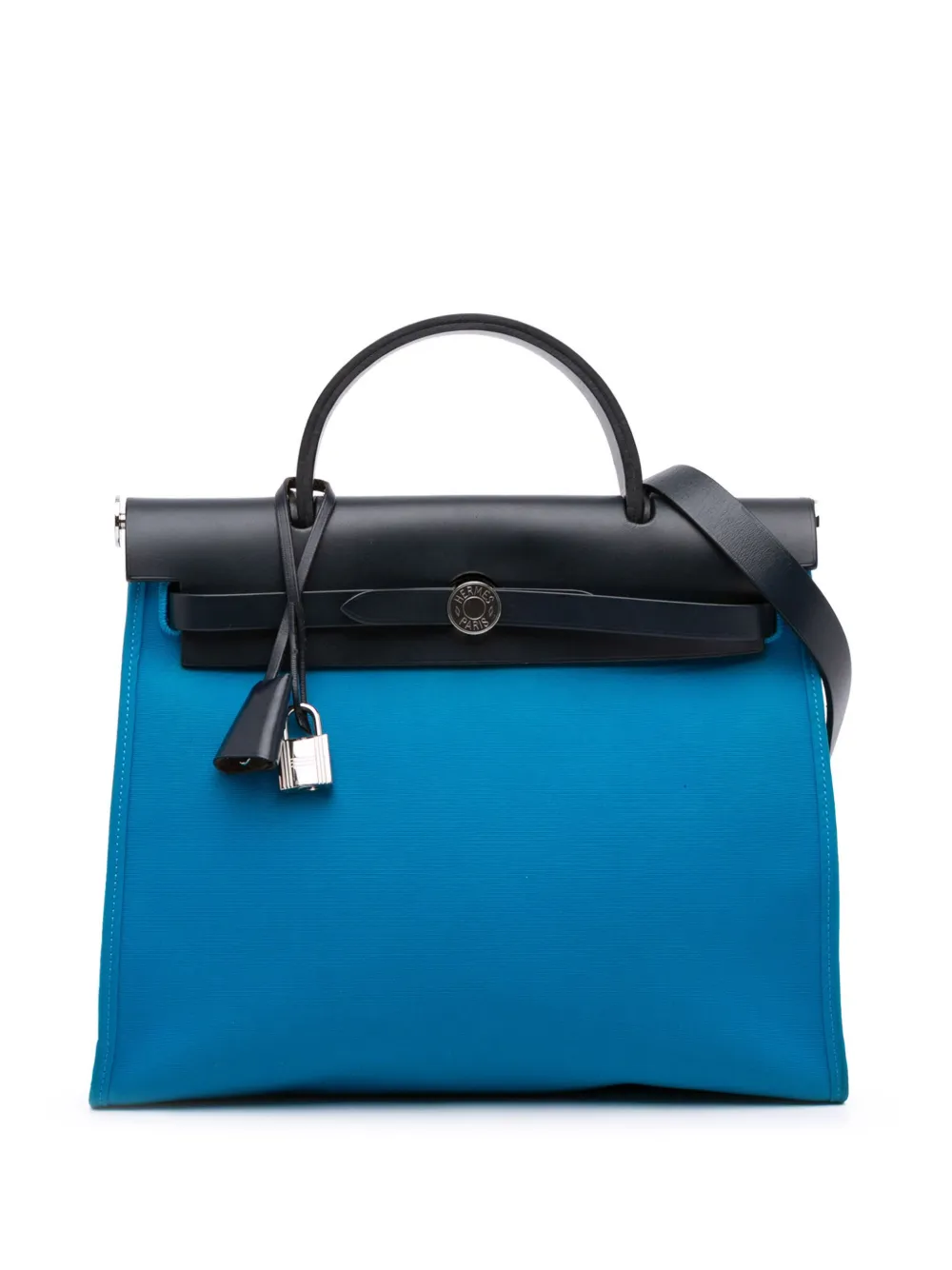 Hermès Pre-Owned 2017 トワル エールバッグ ジップ 31 サッチェルバッグ - ブラック Hermès Pre-Owned 2017 トワル エールバッグ ジップ 31 サッチェルバッグ - ブラック