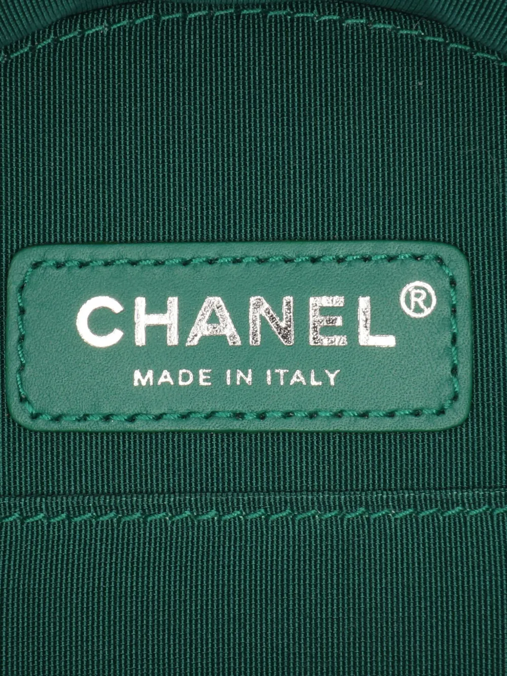 Pre-owned Chanel 2018-2019 Patent Round As Earth Satchel In Green