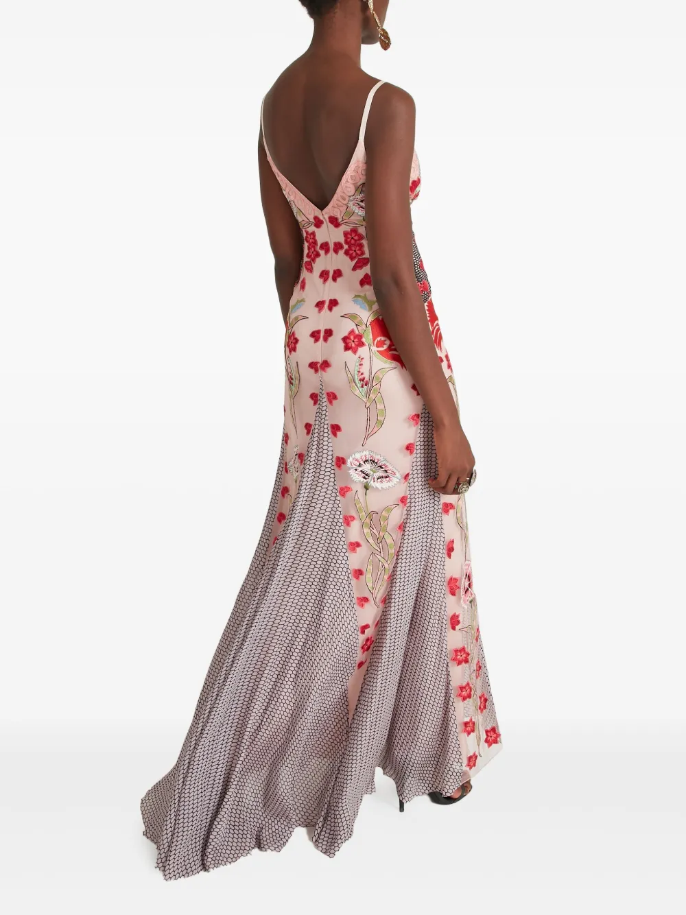 Temperley London Remi maxi-jurk met geborduurde bloemen Rood