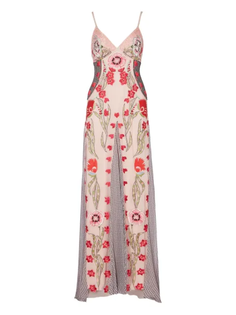Temperley London vestido Remi largo con bordado floral maxi