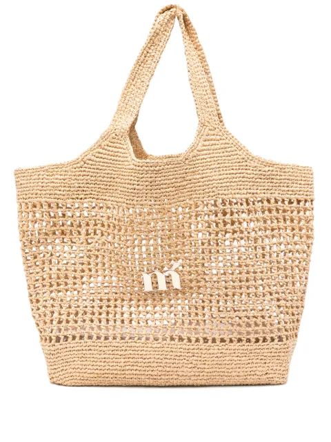 MATINEE DONNA logo-plaque woven tote bag
