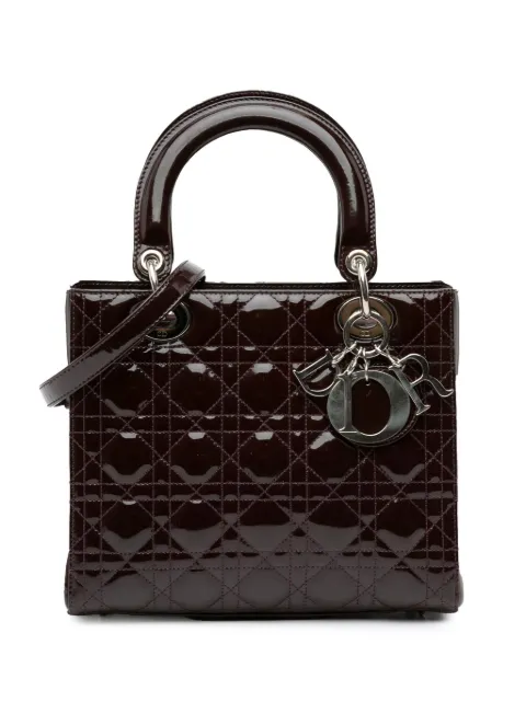 Christian Dior Pre-Owned 2010 Medium Patent Cannage Lady Dior satchel
