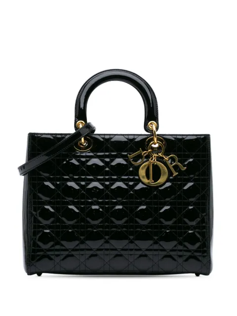 Christian Dior Pre-Owned 2011 Large Patent Cannage Lady Dior satchel