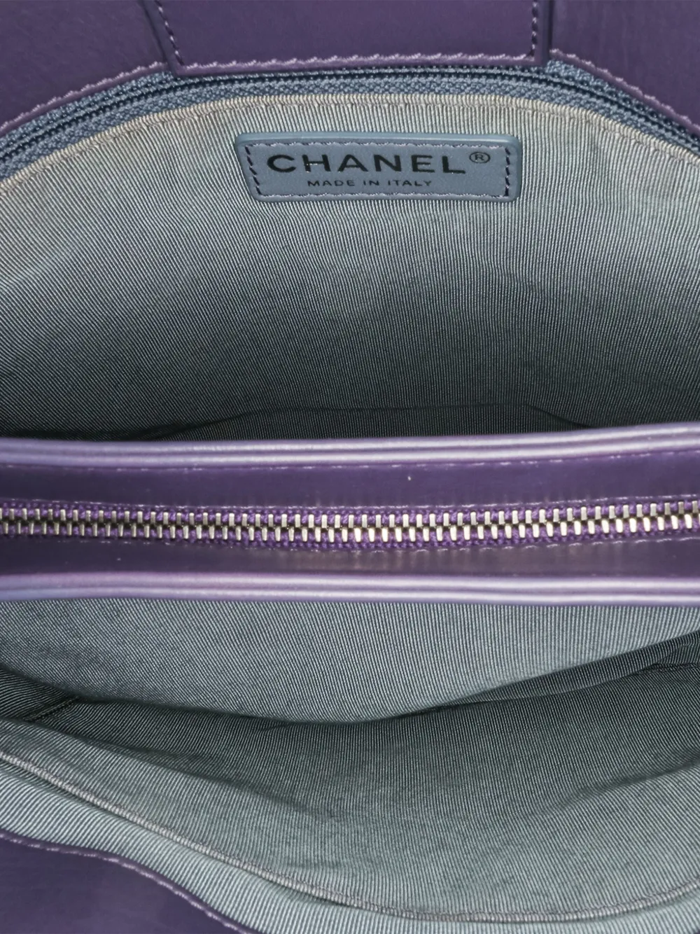 Pre-owned Chanel 2015-2016 Quilted Lambskin Daily Shopping Tote Satchel In Purple