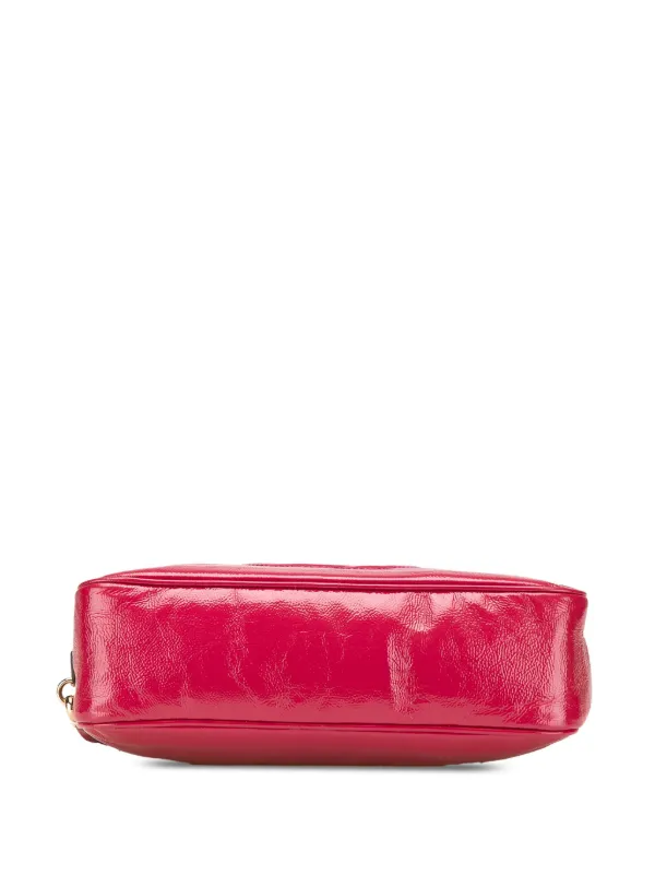 【美品】グッチ ソーホー チェーンショルダーバッグ パテント ピンクベージュ Gucci Pre-Owned 2000-2015 パテント ソーホー チェーン ジップ