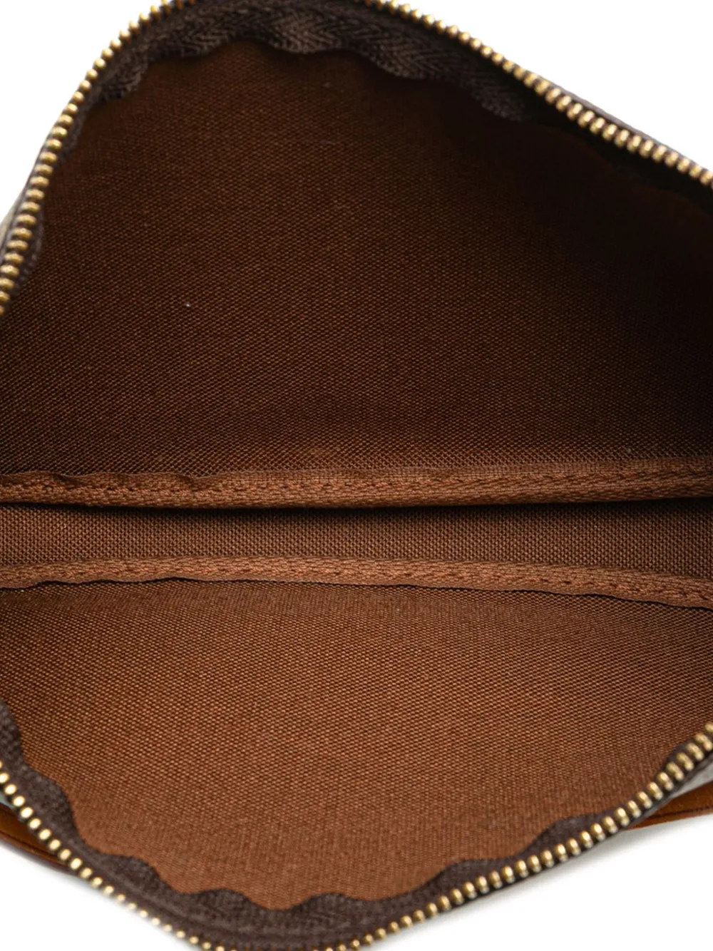 Pre-owned Louis Vuitton 2001 Monogram Pochette Accessoires Shoulder Bag In Brown