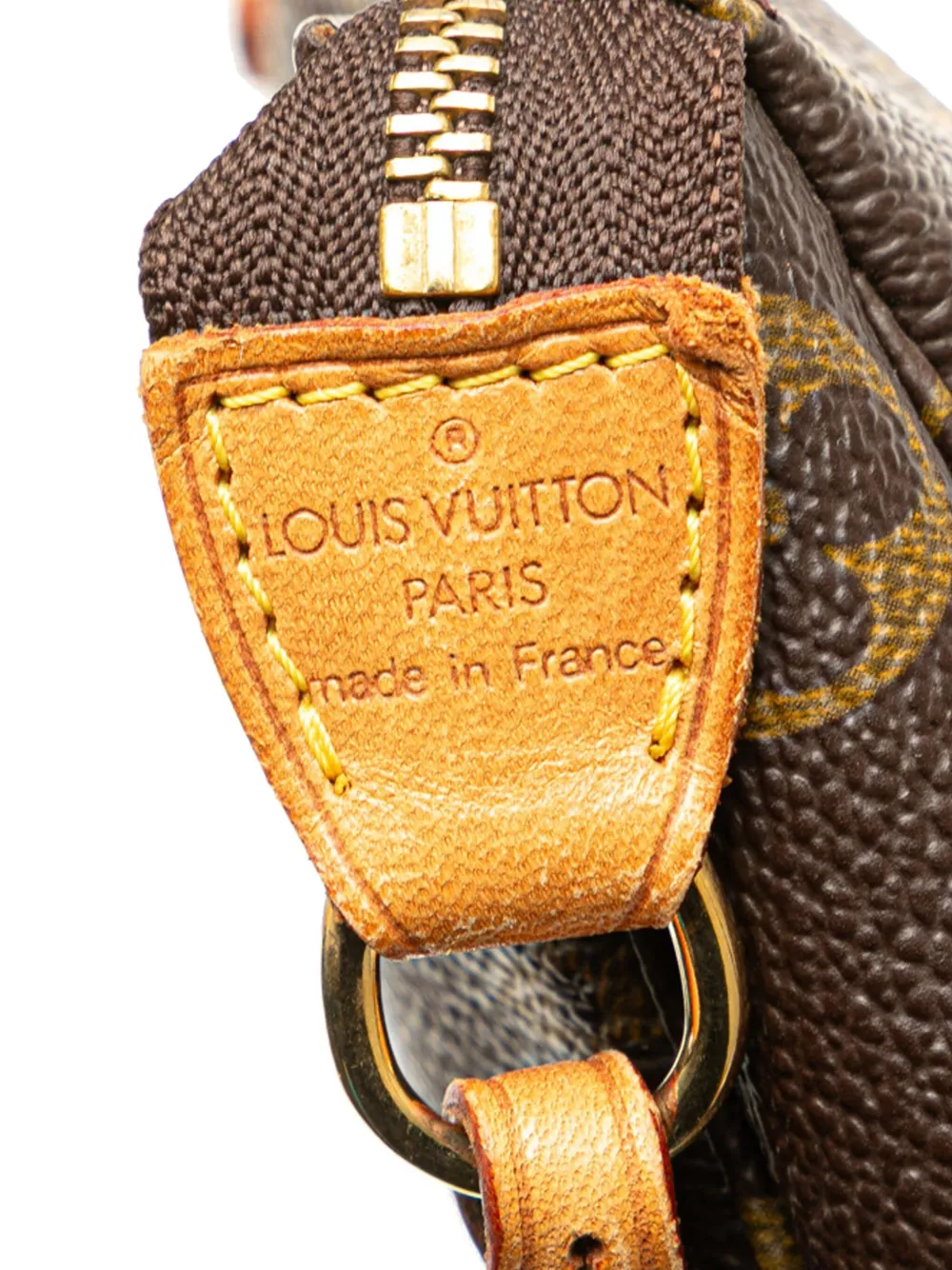 Pre-owned Louis Vuitton 2001 Monogram Pochette Accessoires Shoulder Bag In Brown