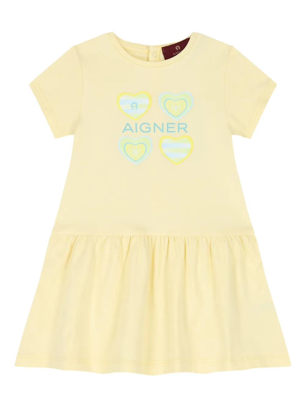 Aigner Kids Skaterjurk met grafische print Geel