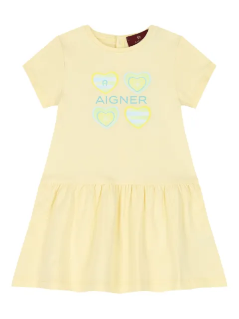 Aigner Kids فستان قصير بتصميم قلب جرافيك