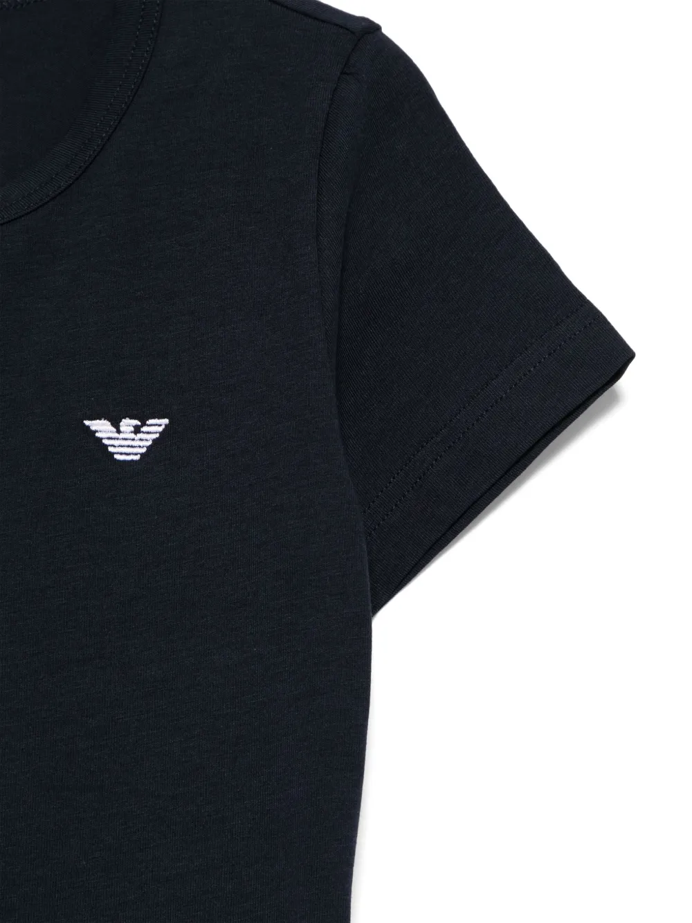 Emporio Armani Kids Twee T-shirts met geborduurd logo Blauw