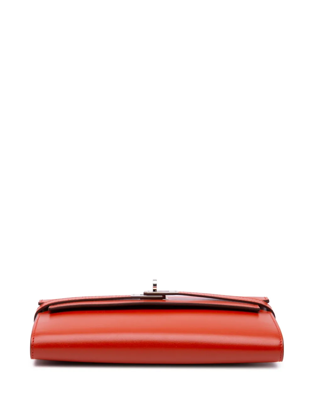 Pre-owned Hermes 2017 Box Calf Kelly Longue Wallet Long Wallets In Orange