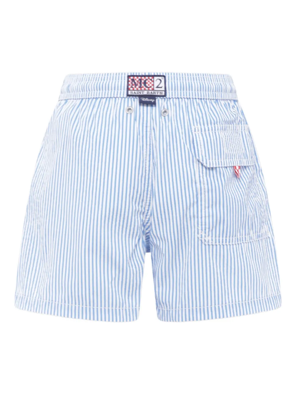 MC2 Saint Barth Kids Gestreepte zwembroek Blauw